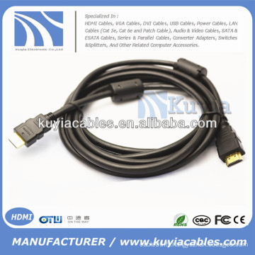 Câble HDMI noir haut de gamme 1.4 Câble HDMI 2 Câble Ferrit